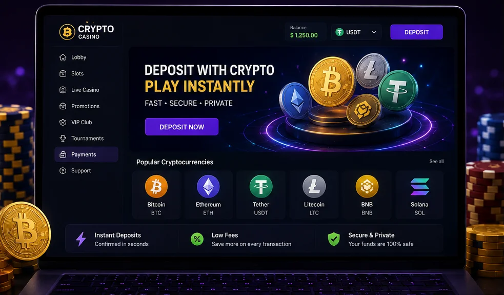 Икони на крипто методи за плащане в Vavada - Bitcoin, Ethereum, Litecoin, USDT